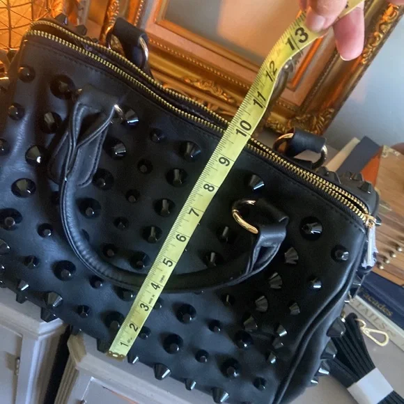 Traci Lynn black studded bag. - Picture 7 of 7